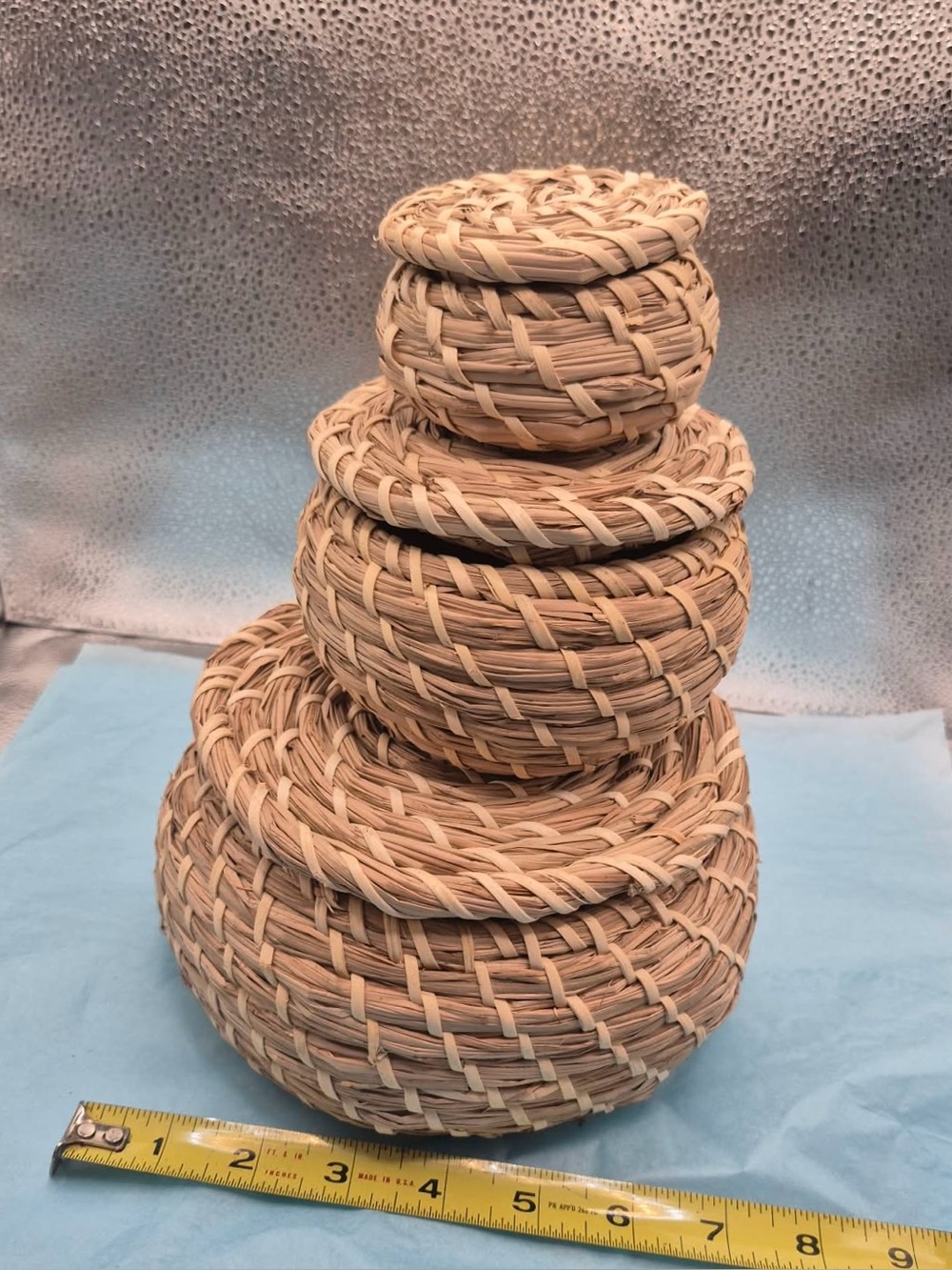 Nesting Basket Set - Native American Hand Weaved Minnesota Sweetgrass Baskets